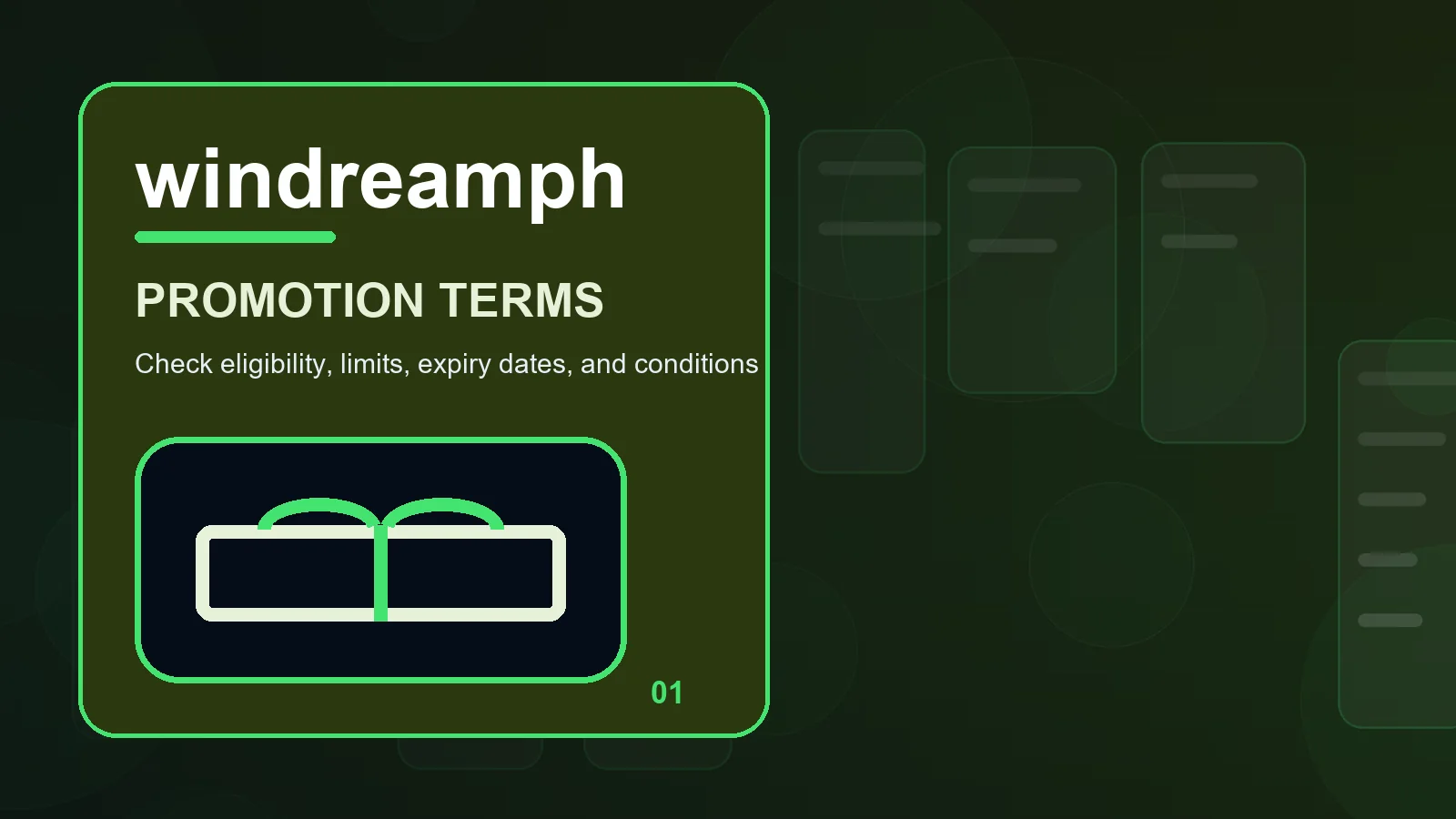 windreamph promotions overview showing plain-language rules, exceptions, and expiry details