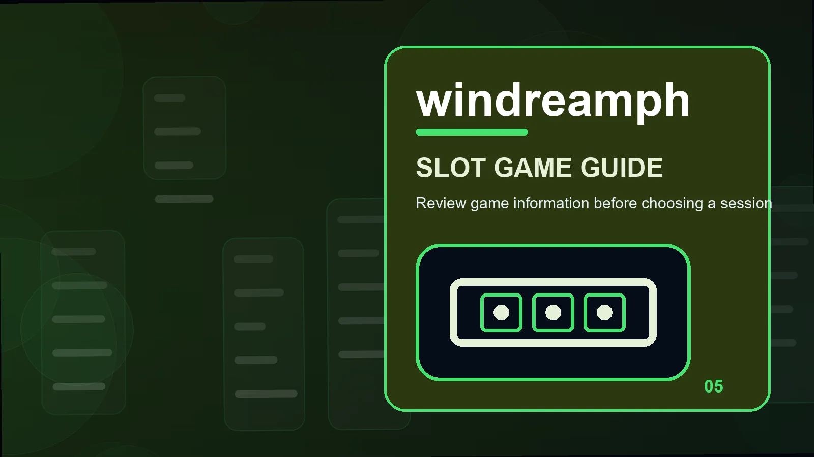 windreamph slots illustration for lobby filters in the terms reading studio